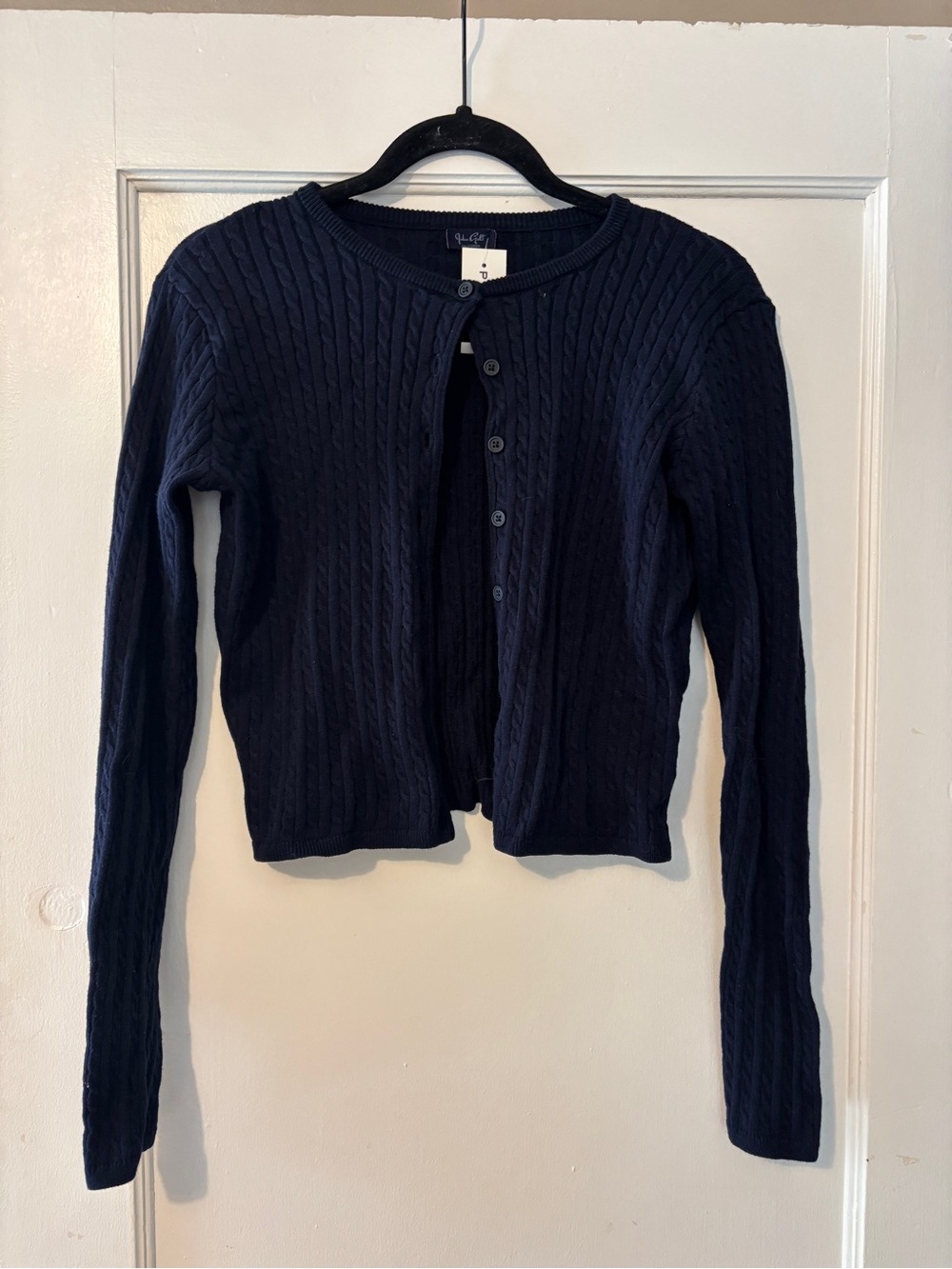 Brandy Melville Navy Cable-Knit Cardigan